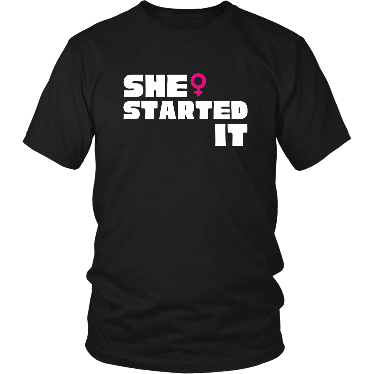 He / She Started It Funny Couple Fight T-Shirt Set Combo