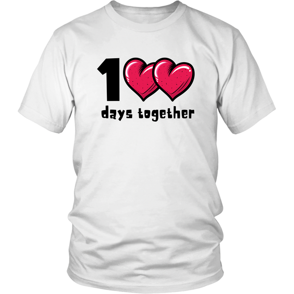 1<3<3 Days Together Cute Bubble Heart Couple T-Shirt Set