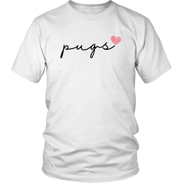 Pugs Love Cursive T-Shirt Set