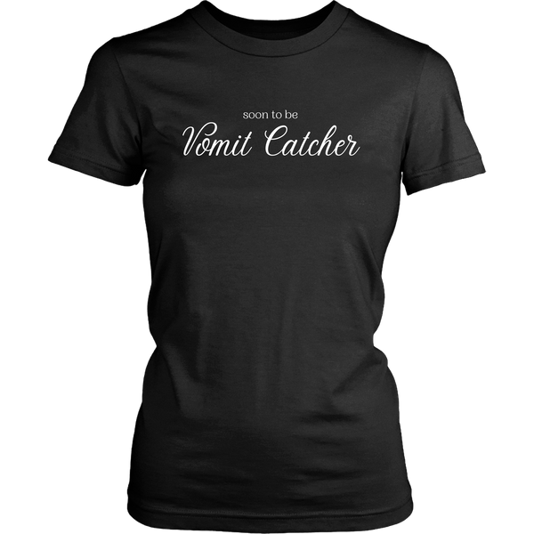 Soon To Be Diaper Man and Vomit Catcher Funny Couples T-Shirt Set