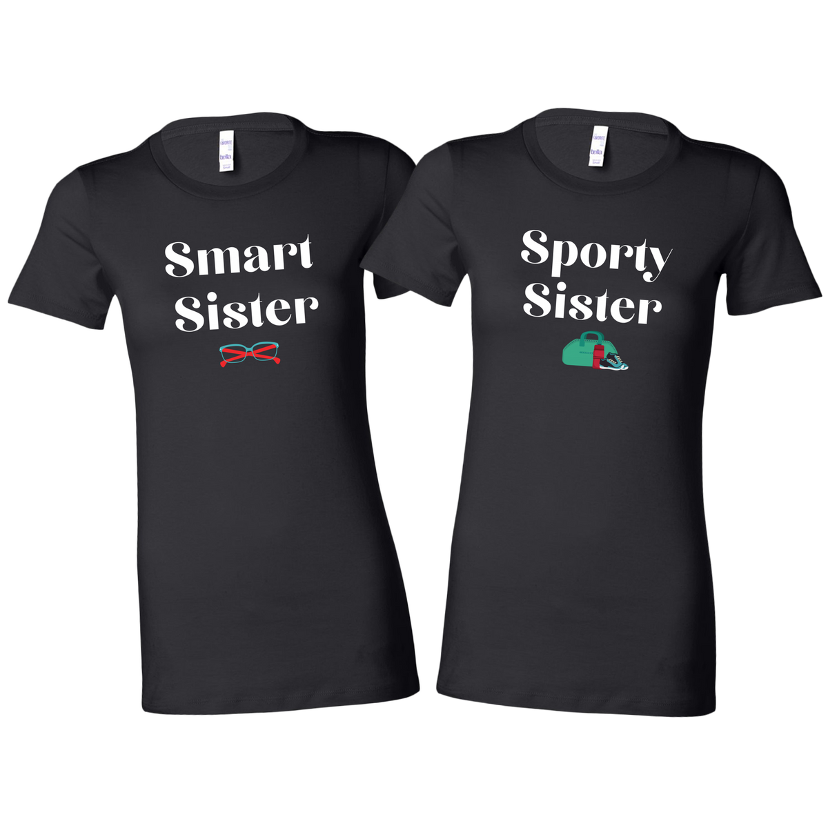 Smart Sister Sporty Sister Siblings Shirt Set