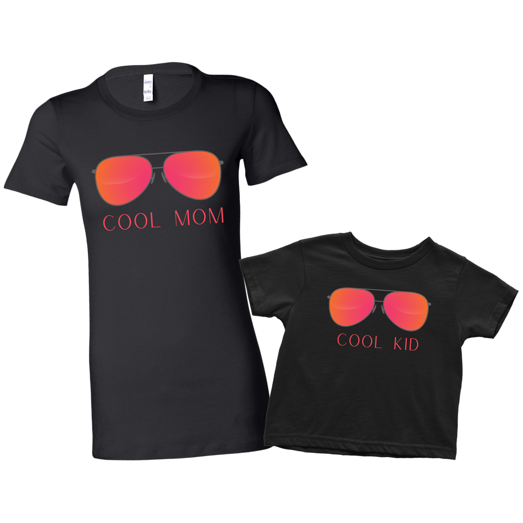 Cool Mom Cool Kid Retro Sunglasses Shirt Set