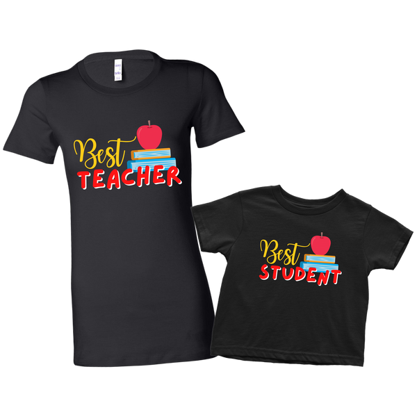 Best Student and Teacher Mommy & Me Shirt Set Combo