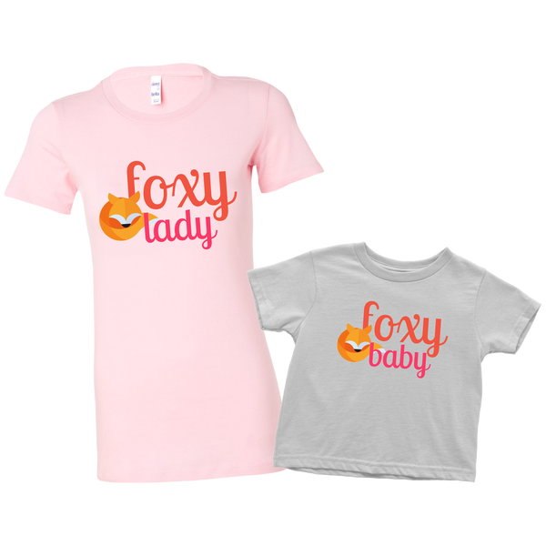 Foxy Lady and Foxy Baby Mommy & Me Shirt Set Combo