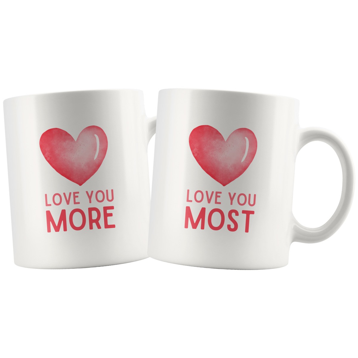 Love You Most, Love You More Heart Mug Set