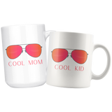 Load image into Gallery viewer, Cool Mom Cool Kid Retro Sunglasses 11oz+15oz Mug Set