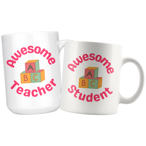 Awesome Student and Teacher Mommy & Me Mug Set