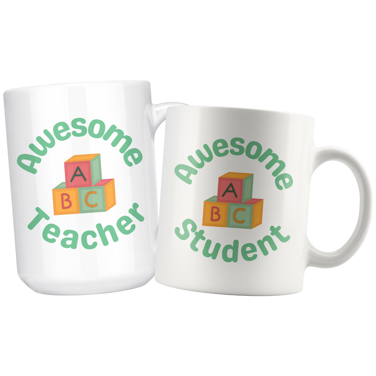Awesome student and Teacher Daddy & Me Mug Set