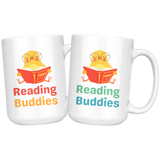 Load image into Gallery viewer, Reading Buddies Cute Bird Orange &amp; Green Mug Set
