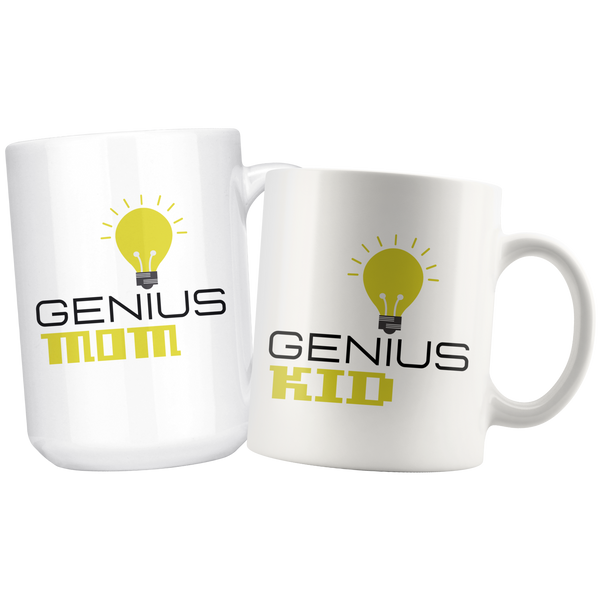 Genius Mom & Genius Kid 11oz+15oz Mug Set
