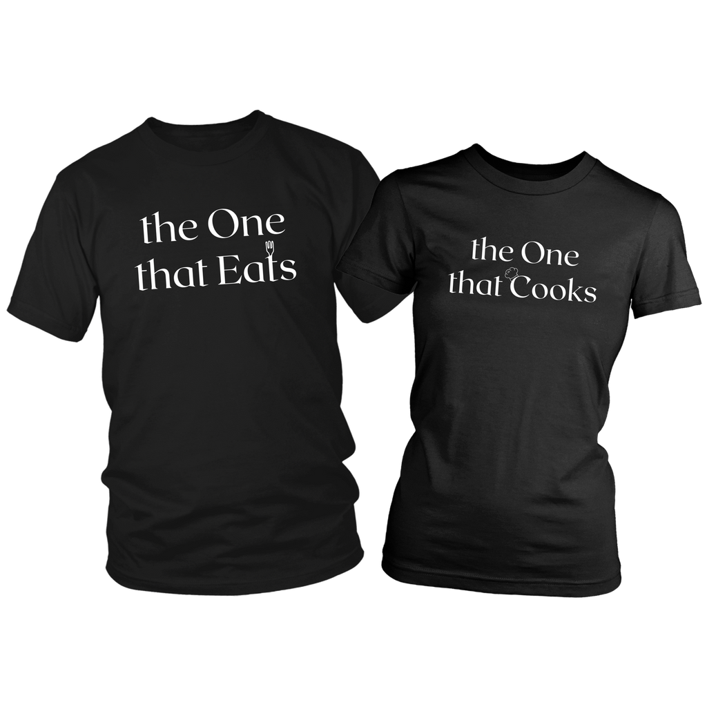 The Joy of Cooking & Eating Couple Shirt Set Combo
