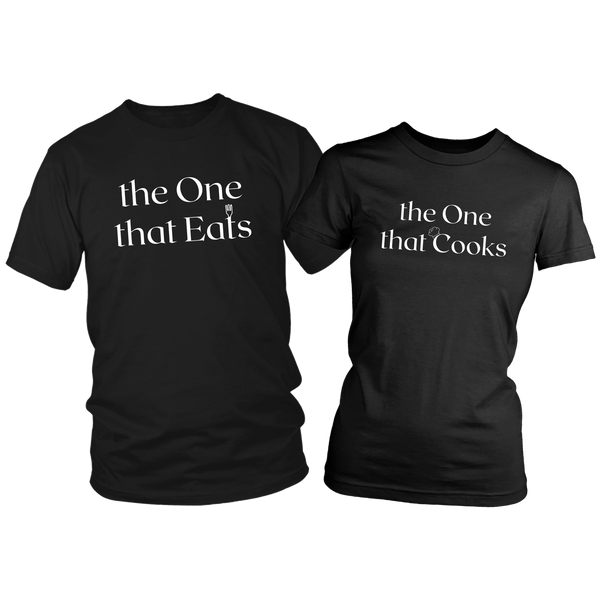 The Joy of Cooking & Eating Couple Shirt Set Combo