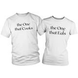 Load image into Gallery viewer, The Joy of Cooking &amp; Eating Couple Shirt Set Combo #2