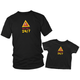 Load image into Gallery viewer, On Alert On Call 24/7 Daddy &amp; Me Shirt Set Combo