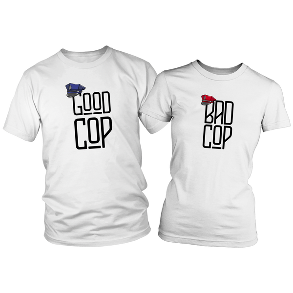 Good Cop ♂ Bad Cop ♀ Couples T-Shirt Set Combo
