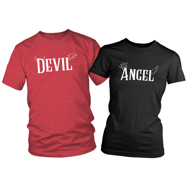 Angel & Devil Couple T-Shirt Set Combo