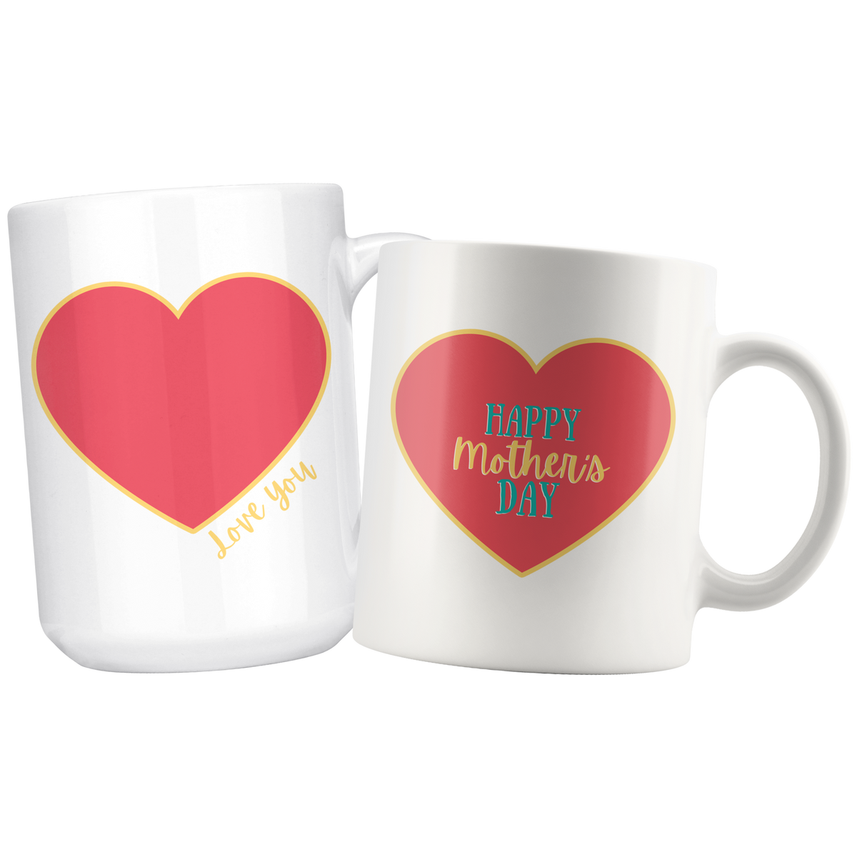 Love You Happy Mother's Day Mommy & Me Mug Set