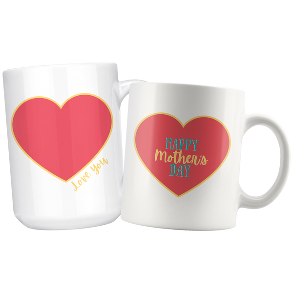 Love You Happy Mother's Day Mommy & Me Mug Set