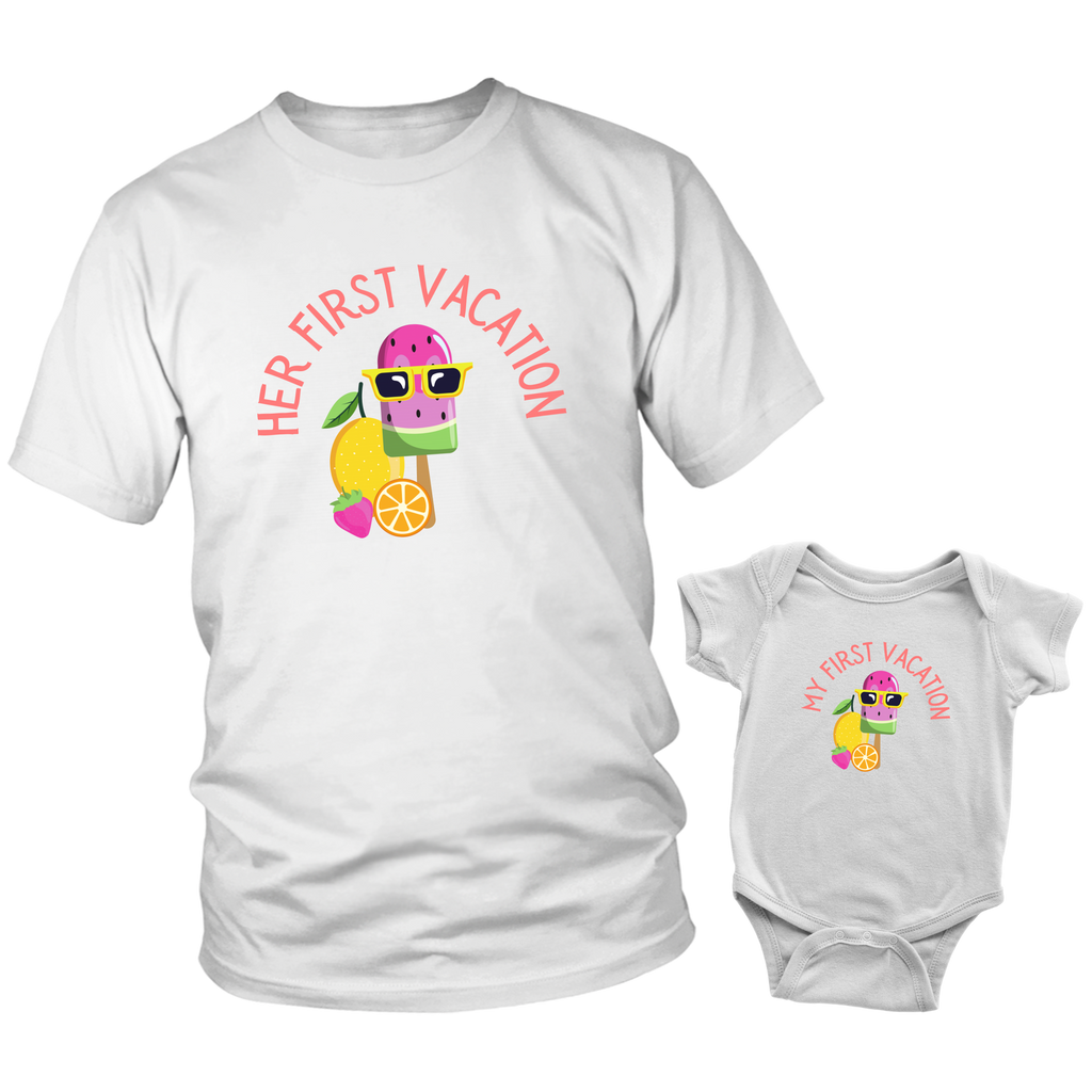 My Daughter's First Vacation Cute Dad & Me Matching Set
