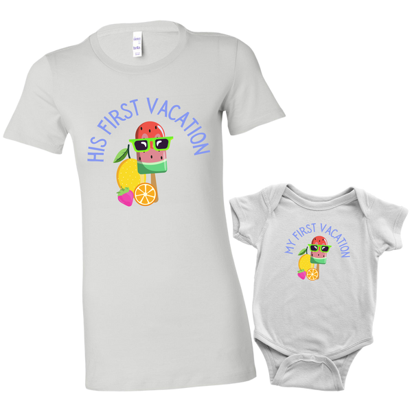 My Son's First Vacation Cute Mom & Me Matching Set
