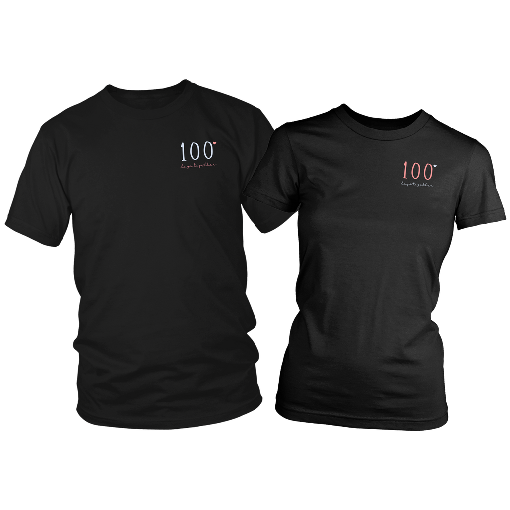 100 Days Together Couples T-Shirt Set