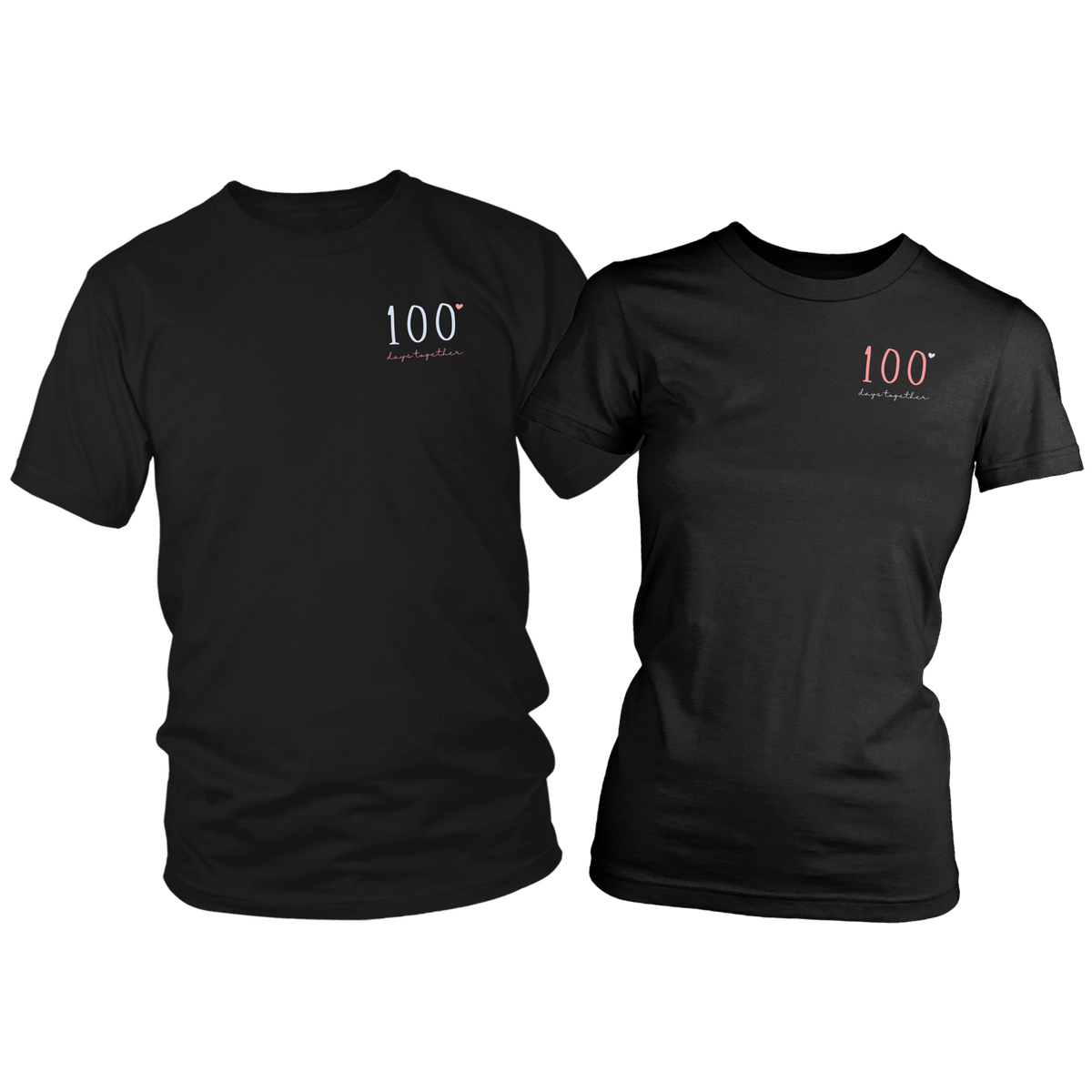 100 Days Together Couples T-Shirt Set