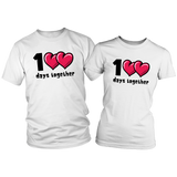 Load image into Gallery viewer, 1&lt;3&lt;3 Days Together Cute Bubble Heart Couple T-Shirt Set