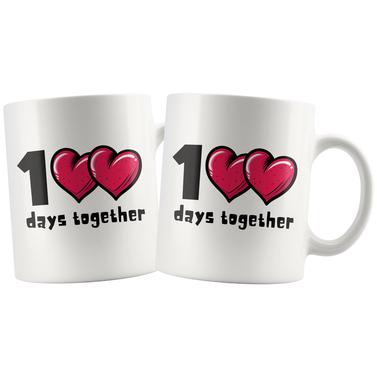 1<3<3 Days Together Cute Bubble Heart Mug Set Main image