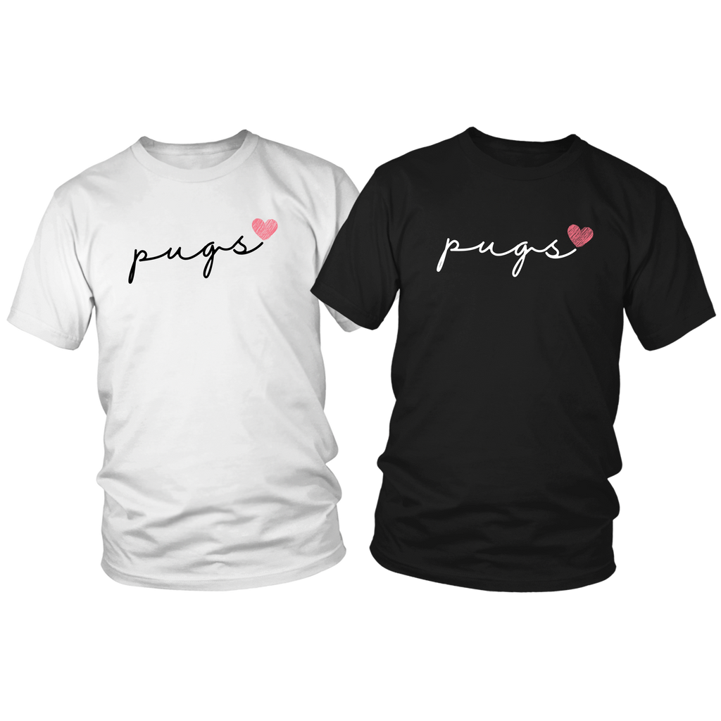 Pugs Love Cursive T-Shirt Set