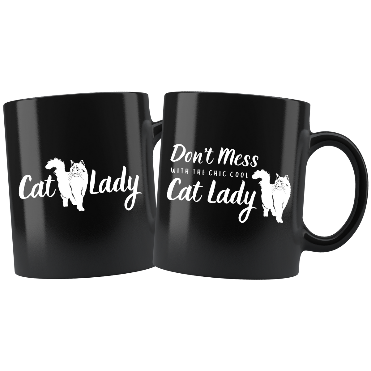 Don't Mess With the Chic Cool Cat Lady Mug Set