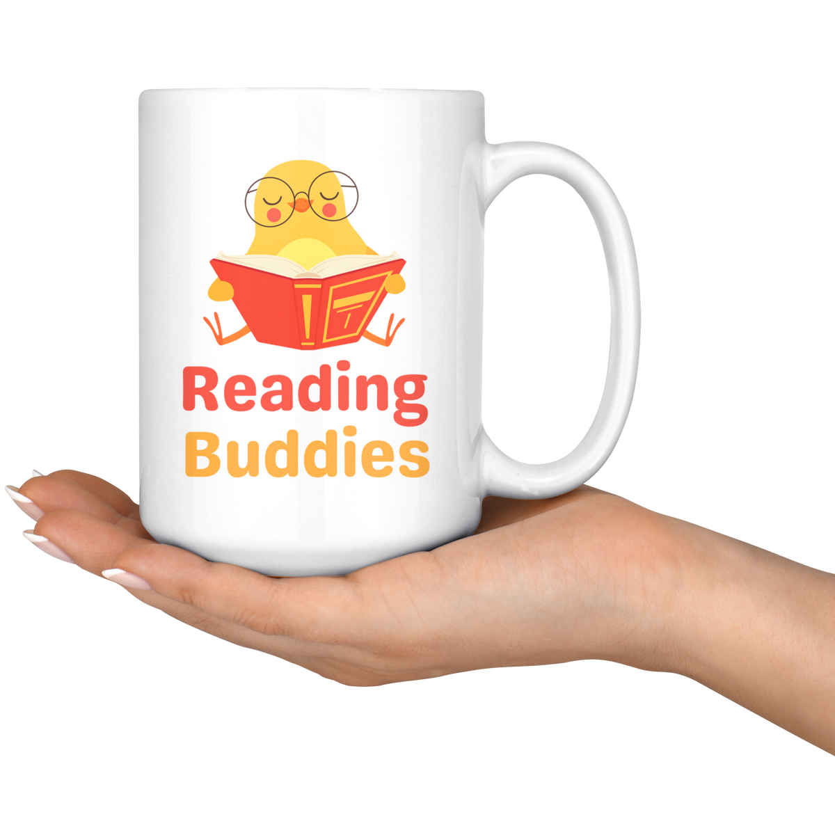 Reading Buddies Cute Bird Orange & Green Mug Set