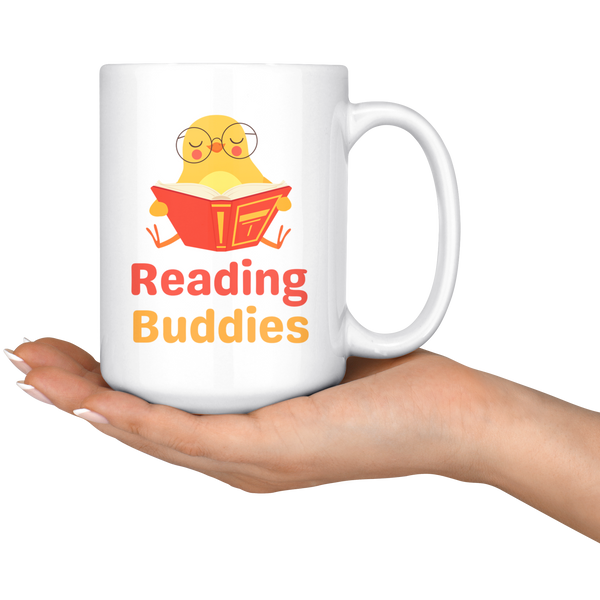Reading Buddies Cute Bird Orange & Green Mug Set