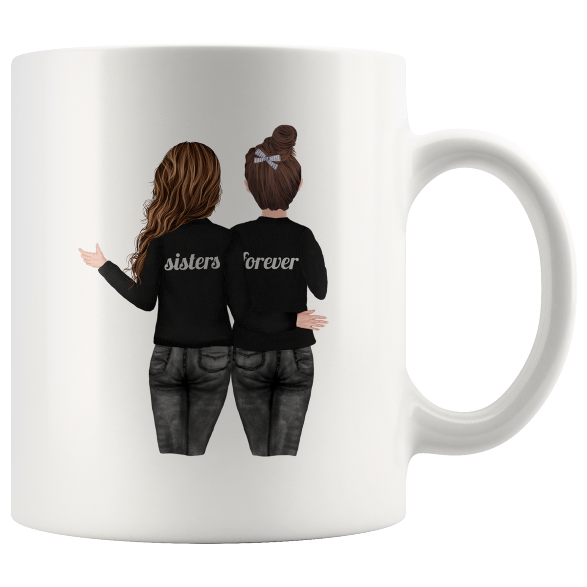 Sisters Forever Watercolor Mug Set