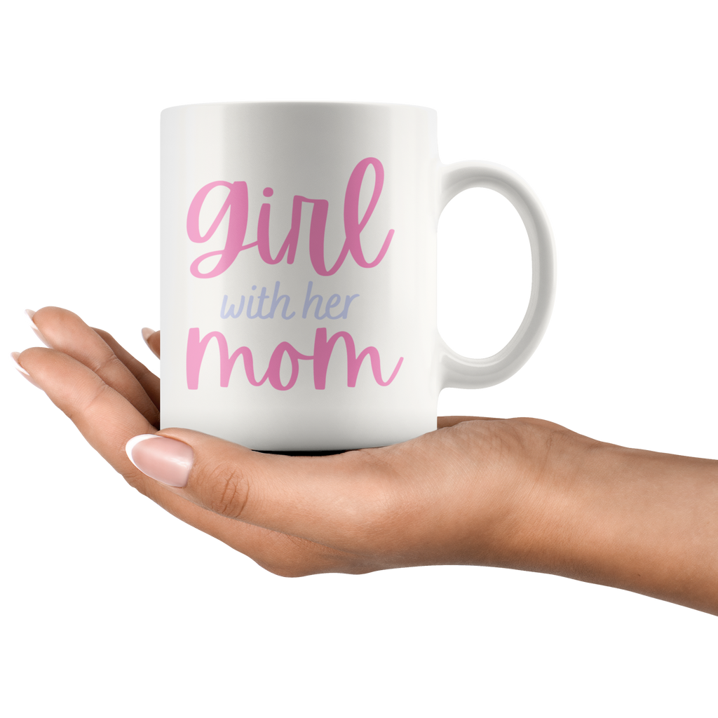 Mommy & Me Cursive Ribbon 11oz+15oz Mug Set