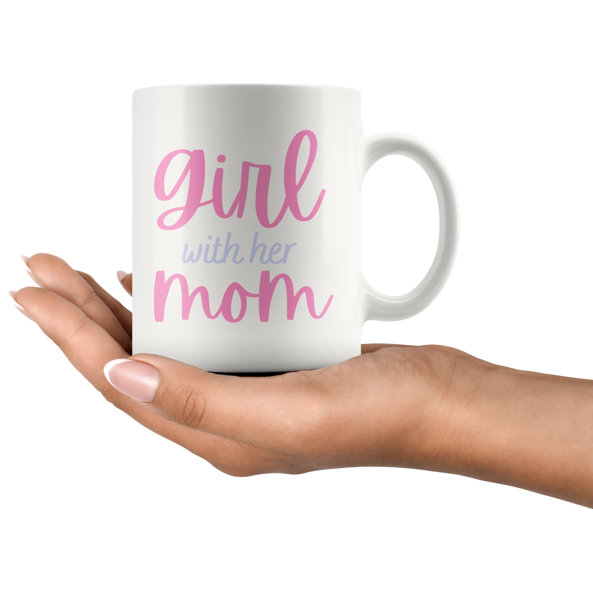Mommy & Me Cursive Ribbon 11oz+15oz Mug Set