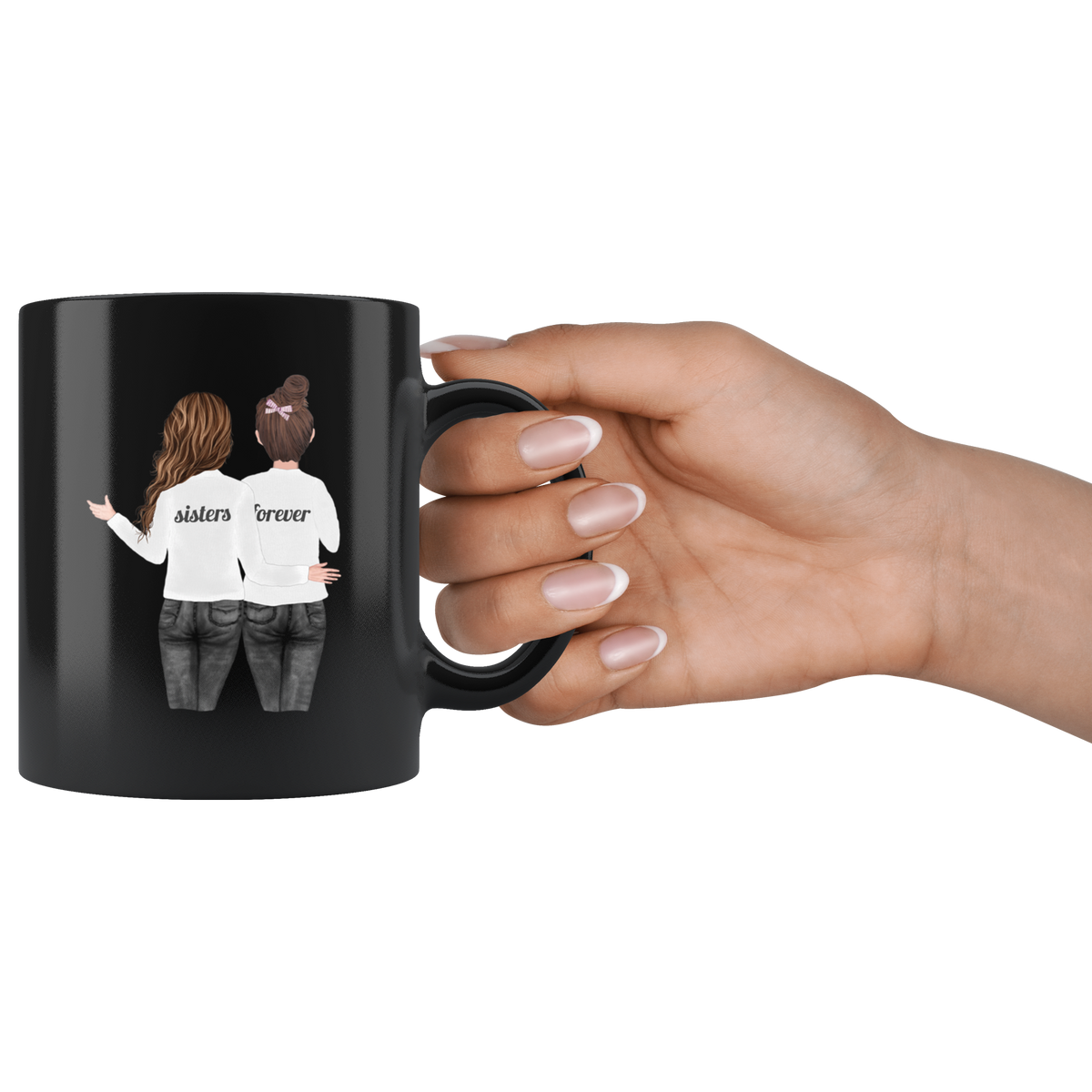 Sisters Forever Watercolor Mug Set