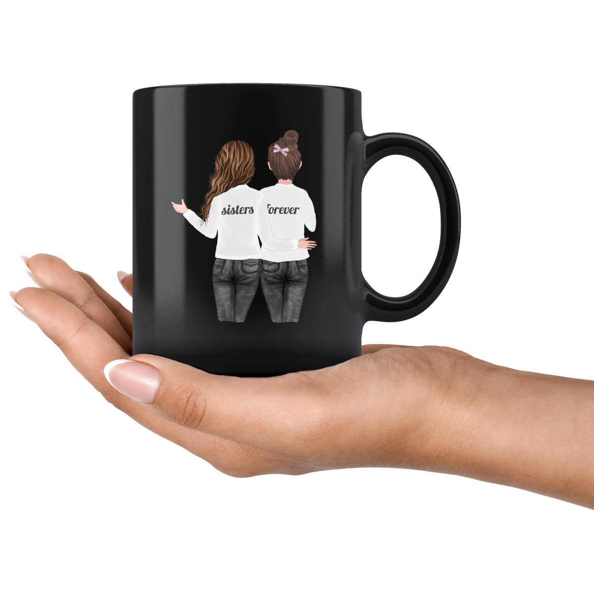 Sisters Forever Watercolor Mug Set
